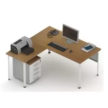 Стол офисный угловой П1 (1600) с приставкой и экраном